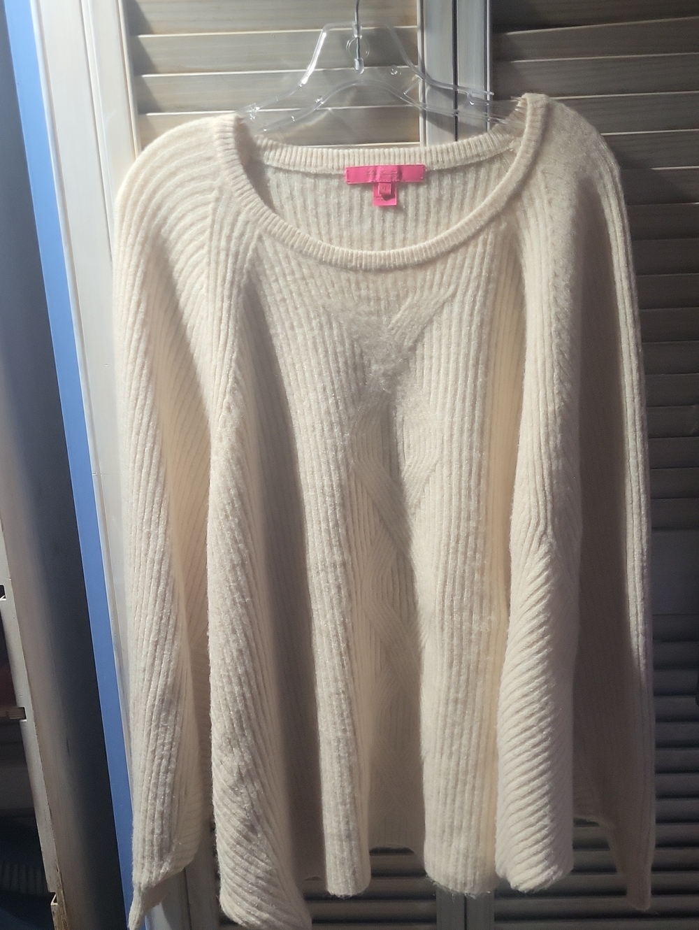 Lilly Pulitzer Cream Ribbed Scoop Neck Sweater